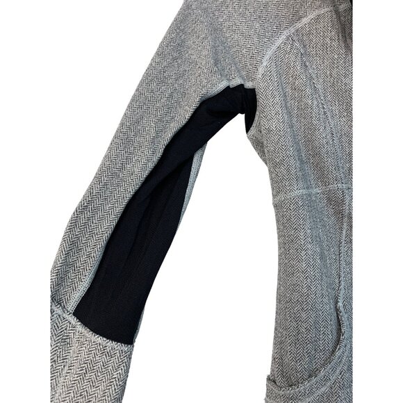 Lululemon Base Runner 1/2 Zip Herringbone Black Sz 8 Jacket Pullover 7430 rulu - Picture 8 of 14